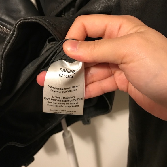 Danier grey leather biker jacket (xs) preloved - Picture 5 of 7